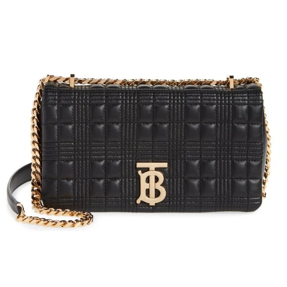 Burberry Small Lola Quilted Lambskin Bag (Black and Gold) - Picture 1 of 12